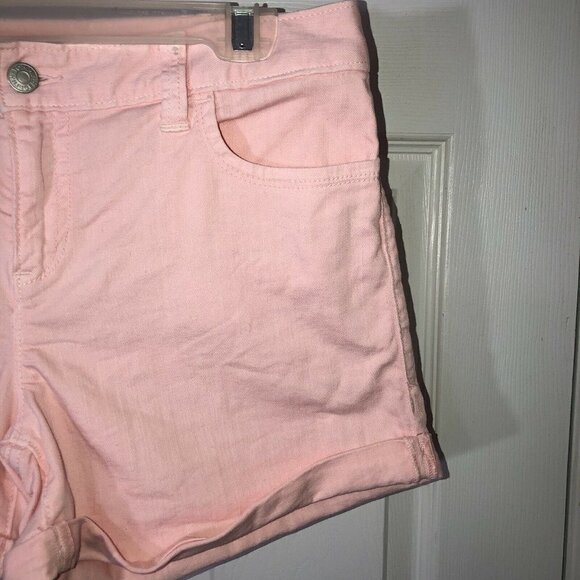 TOMMY HILFIGER Womens Mid Rise Stretch Denim Pink Casual Jean Shorts Sz 8 - Picture 3 of 6